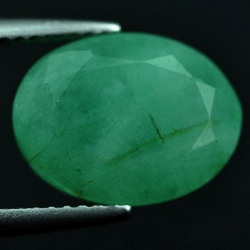 6.89 CTS~Rich Green NATURAL Emerald : STONE NAME : EMERALD LOT NO : EM- 4283 , Quantity: 1PCS , WEIGHT CTS : 6.89 CTS , SIZE : 12.8X9.7X7.6 MM , COLOR : GREEN , SHAPE : OVAL , ORIGIN : COLOMBIA , LUSTER : MARVELOUS , HARDNESS : 7.5 , TREA
