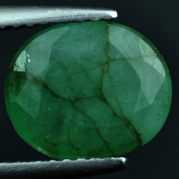 2.38 CTS~Rich Green NATURAL Emerald: STONE NAME : EMERALD LOT NO : EM- 7704, Quantity: 1PCS , WEIGHT CTS : 2.38 CTS , SIZE : 10.2x8.7x3.7 MM , COLOR : GREEN , SHAPE : OVAL , ORIGIN : COLOMBIA , LUSTER : MARVELOUS , HARDNESS : 7.5 , TREAT