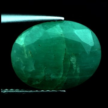 7.35 CTS~Rich Green NATURAL Emerald: STONE NAME : EMERALD LOT NO : EM- 7835, Quantity: 1PCS , WEIGHT CTS :7.35 CTS , SIZE : 14x1.8x6.3 MM , COLOR : GREEN , SHAPE : OVAL , ORIGIN : COLOMBIA , LUSTER : MARVELOUS , HARDNESS : 7.5 , TREATMEN