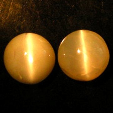 1.56Cts~Natural Chrysoberyl Cat: STONE NAME : Chrysoberyl Cat's eye , LOT NO : CE496C- 61 (2919) , Quantity: 2PCS , WEIGHT CTS : 1.56CTS , SIZE : 6.7X4.8X2.2 MM. , COLOR : YELLOW , SHAPE : ROUND , CLARITY : IF , ORIGIN : INDIA , LU