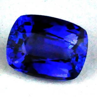 3.07 cts~UNHEAT Natural Tanzanite-flowless: STONE NAME : Tanzanite , LOT NO :TK2 3075 , Quantity: 1PCS , WEIGHT CTS : 3.07 CTS , SIZE : 10X7.8X5.2 MM. , COLOR : blue , SHAPE : CUSHION , CLARITY : IF , ORIGIN :TANZANIA , LUSTER : MARVELOUS , HAR