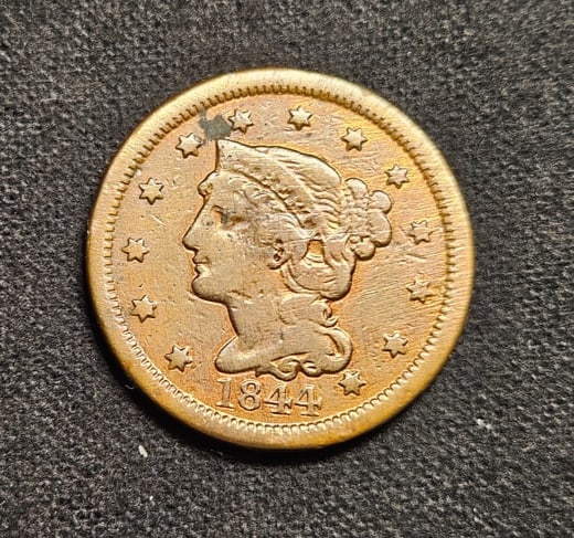 1844 CENT: 1844 CENTLARGE CENT VF-30 Multiple people can appraise an item differently all being sincere as to condition. We urge you to view pictures and ask questions to make your own determination as to the