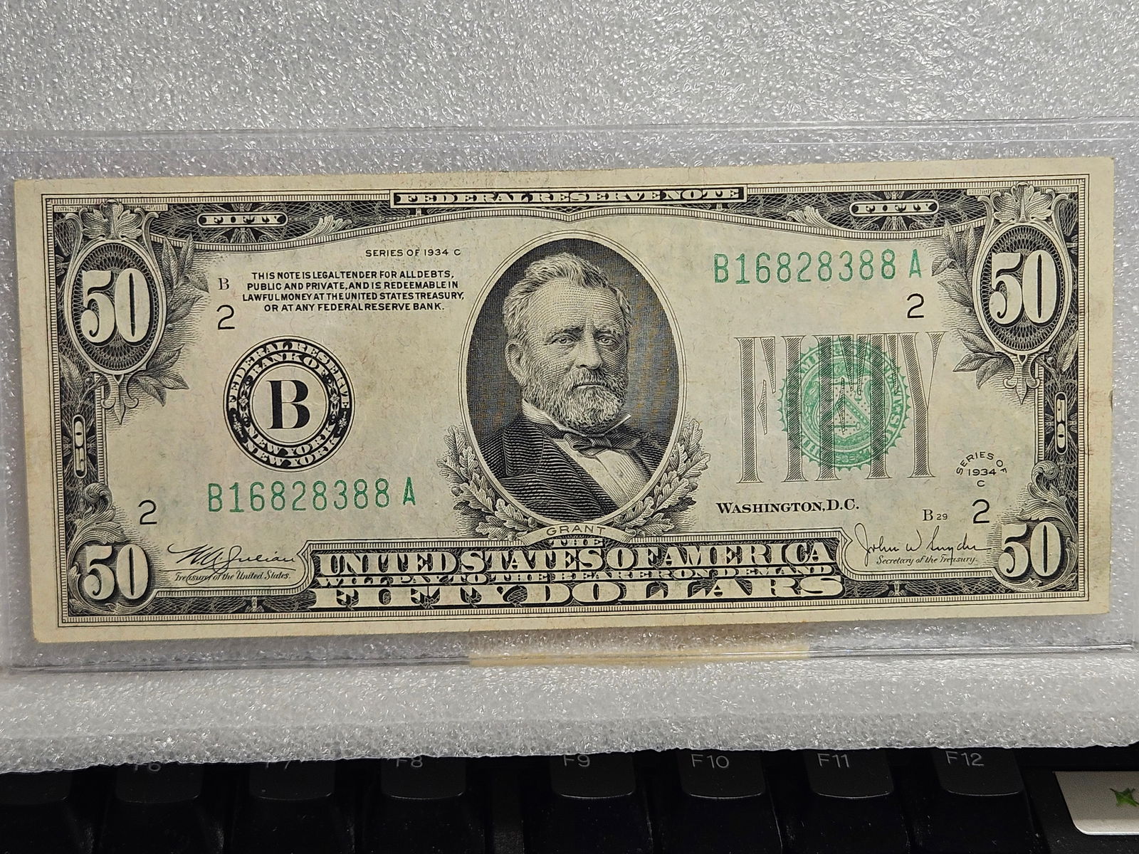 $50 SERIES 1934C: $50 SERIES 1934CFEDERAL RESERVE NOTE (NY) MS-63JULIAN-SNYDER