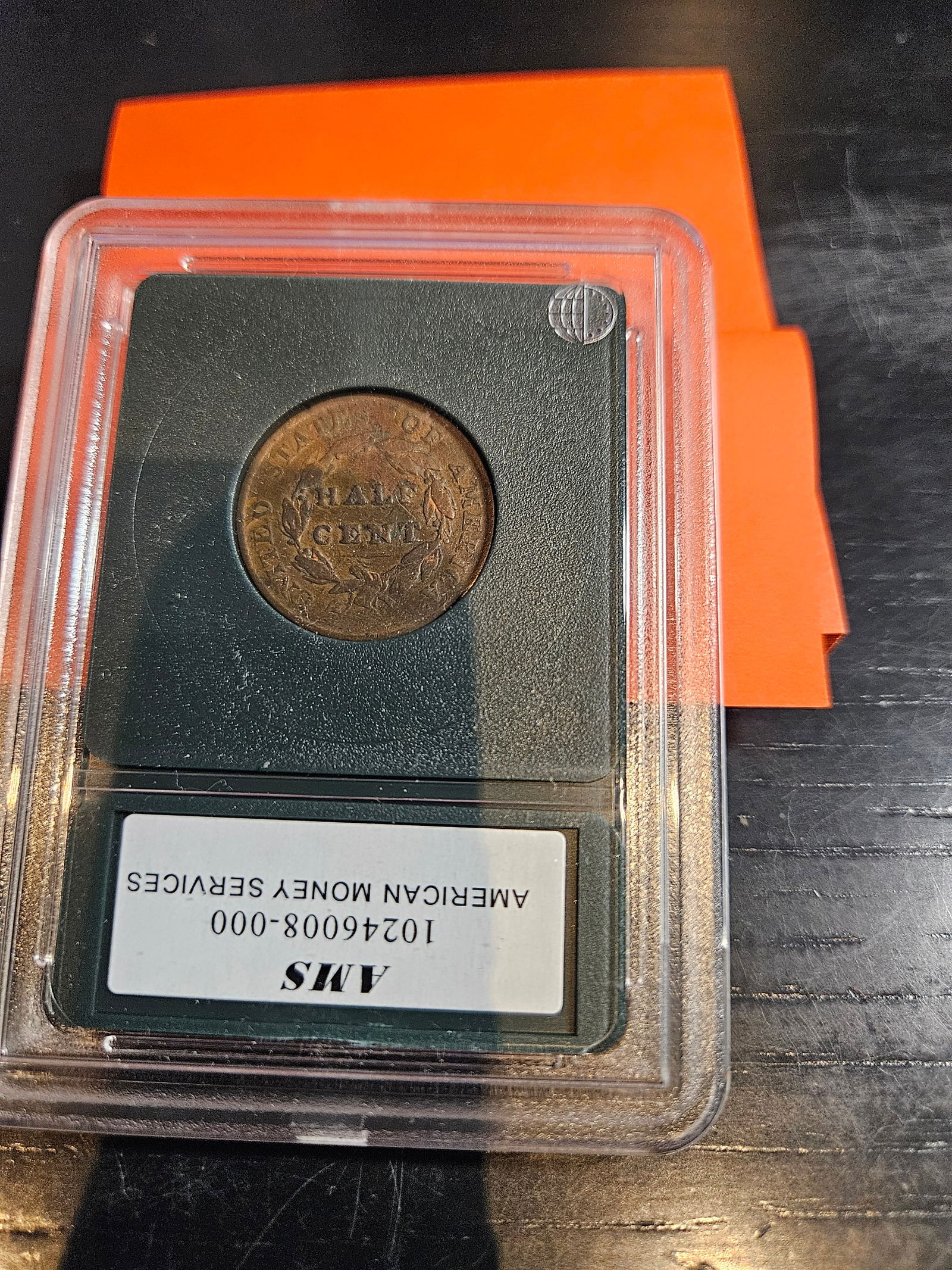 1825 HALF CENT VF-20: 1825 HALF CENT VF-20