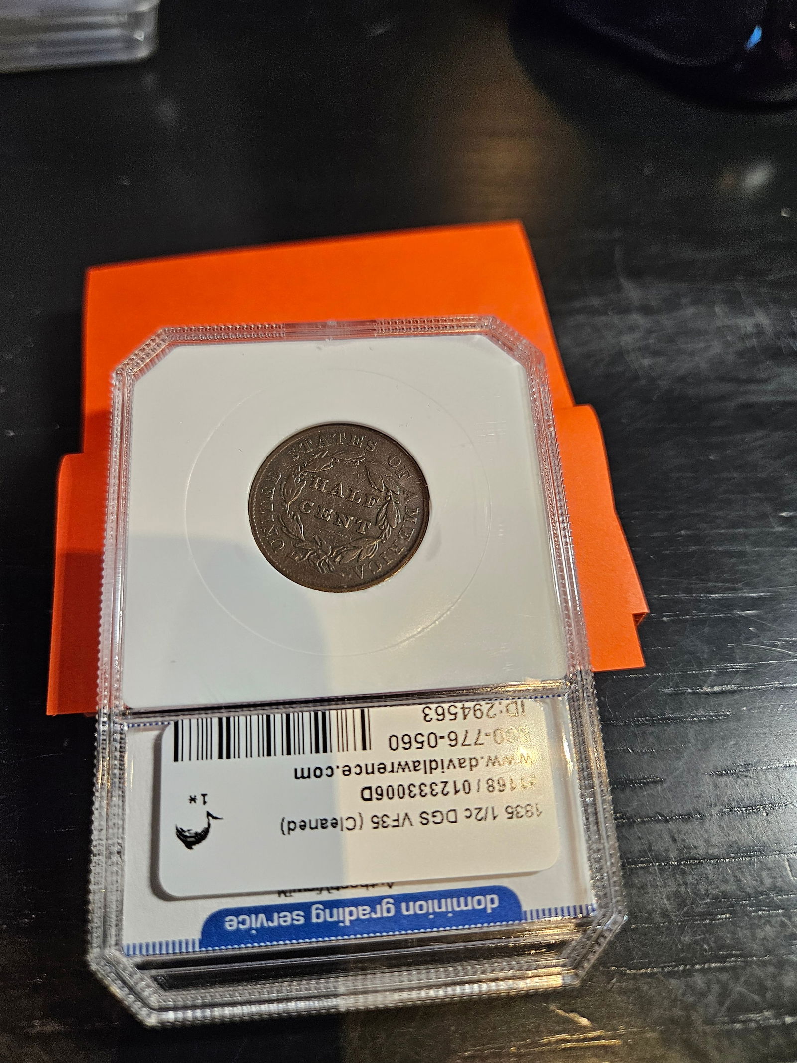 1835 HALF CENT VF-35: 1835 HALF CENT VF-35