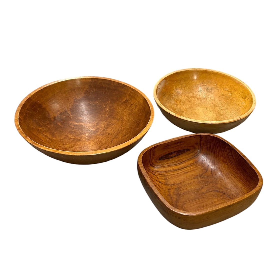 Variety of 3 Wooden Decorative or Salad Bowls (1 of 4)