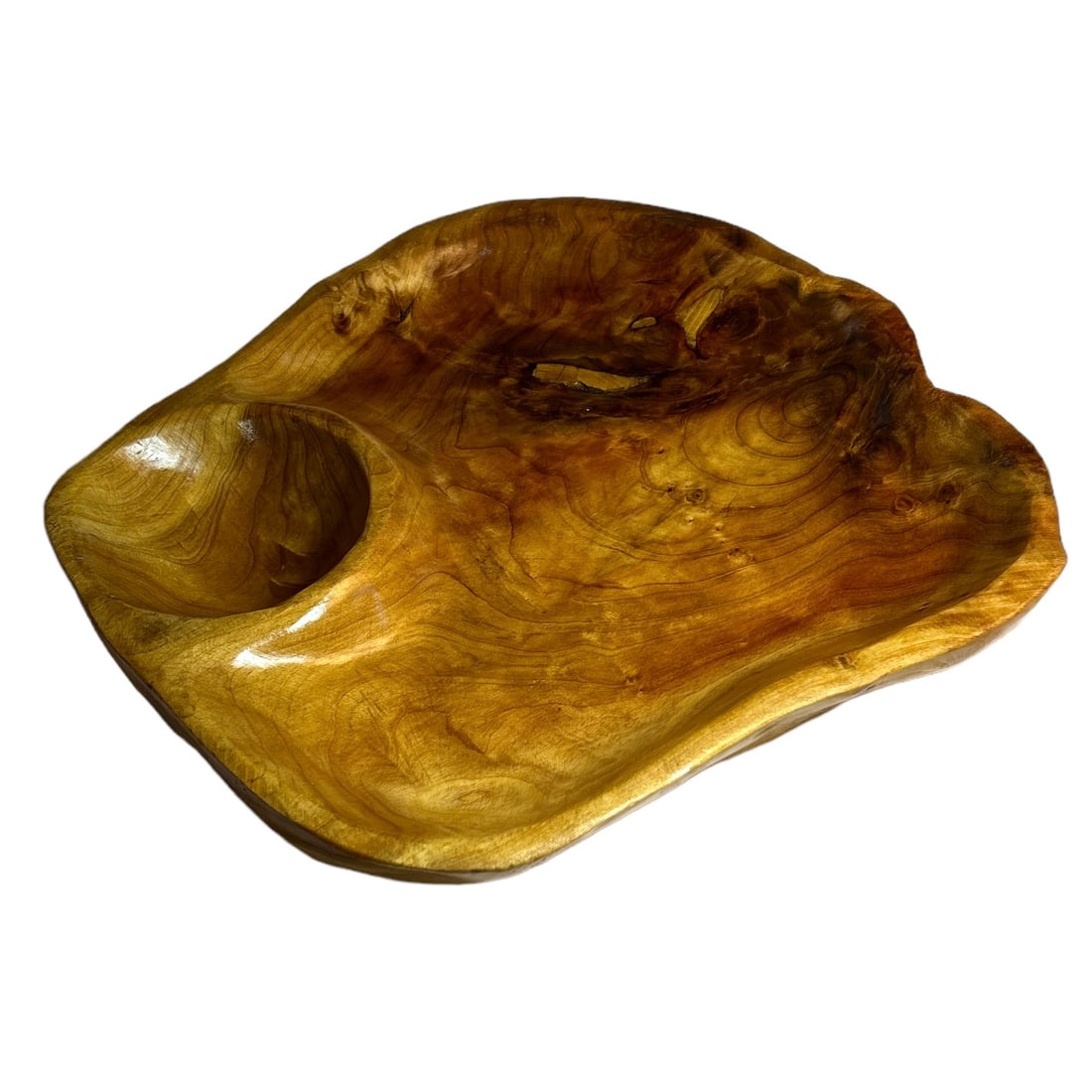 Hand Carved Wooden Teak Artisan Snack Serving Platter or Tray (1 of 10)