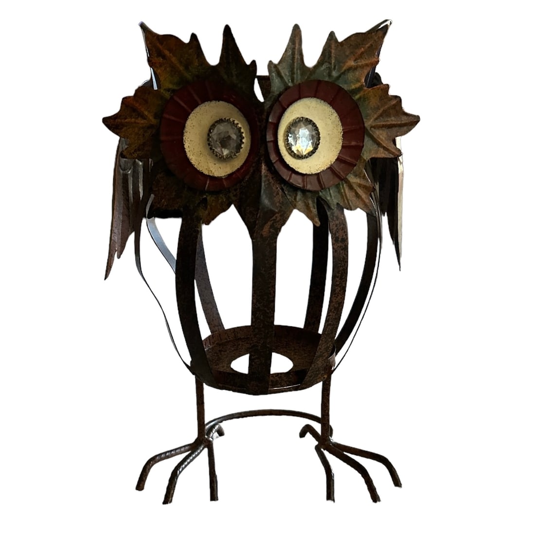 Large Eyed Metal Owl Themed Rustic Candle Holder (1 of 6)