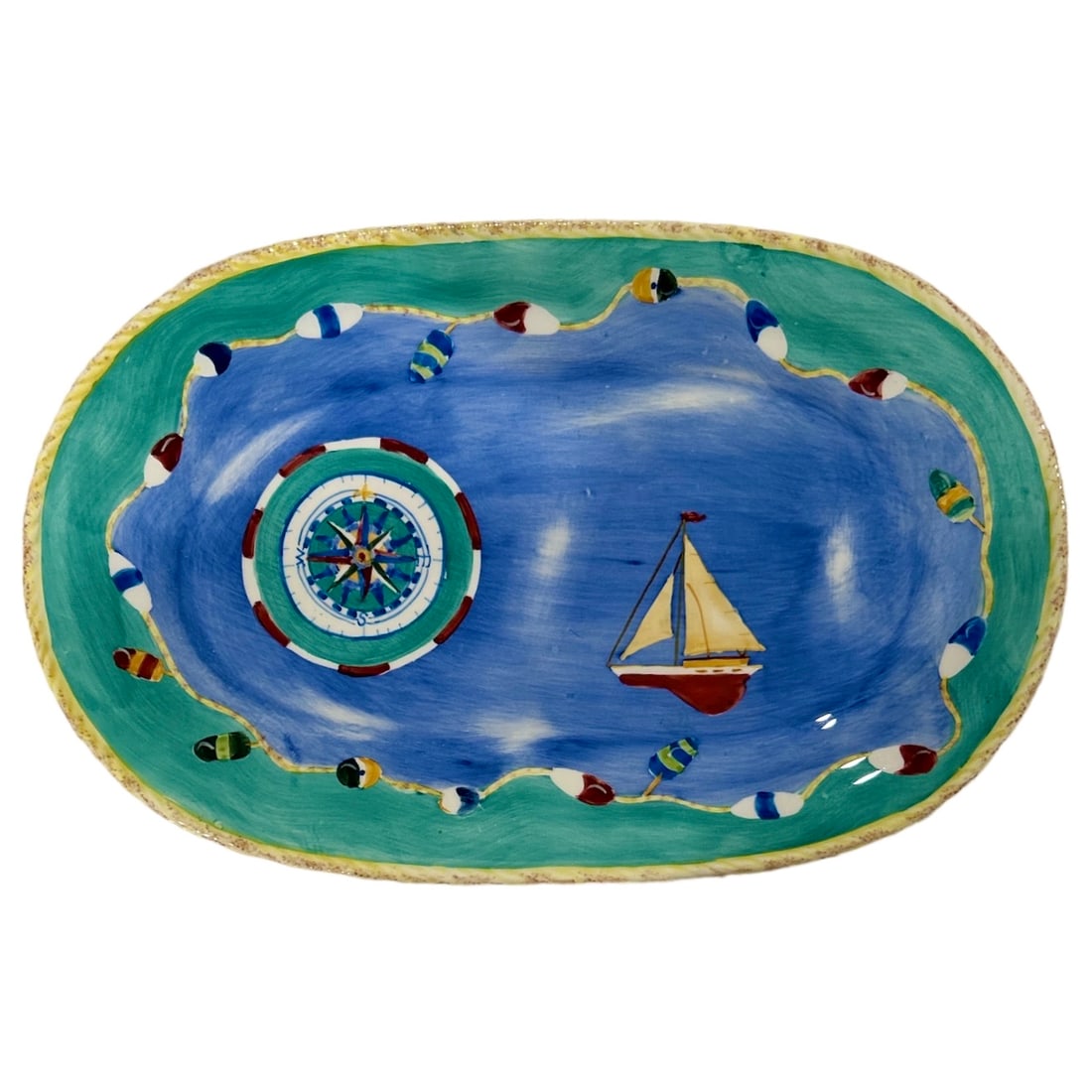 Suzan Riggsbee White Zrike Limited Edition Nautical Ceramic Serving Dish (1 of 6)