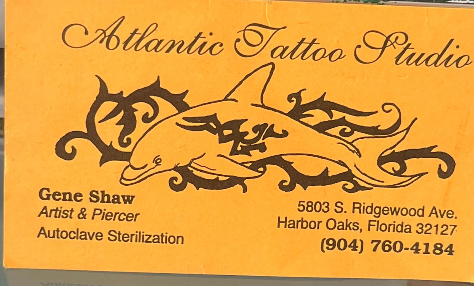 1980’s Vintage Tattoo Artist Gene Shaw Atlantic Tattoo Studio Business Card: 1980’s Vintage Tattoo Artist Gene Shaw Atlantic Tattoo Studio Business Card | Fantastic condition for the age! | Item Location: Switzerland