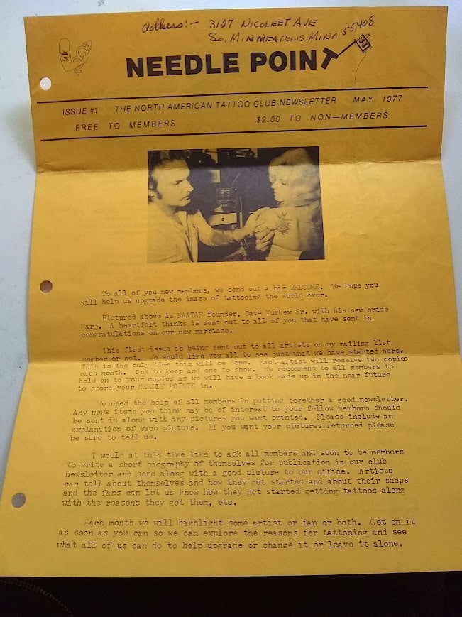 Pro-Flash Tattoo Needle Point Newsletter, Flash Insert  | troduction letter  | Chris the Greek Card (1 of 9)