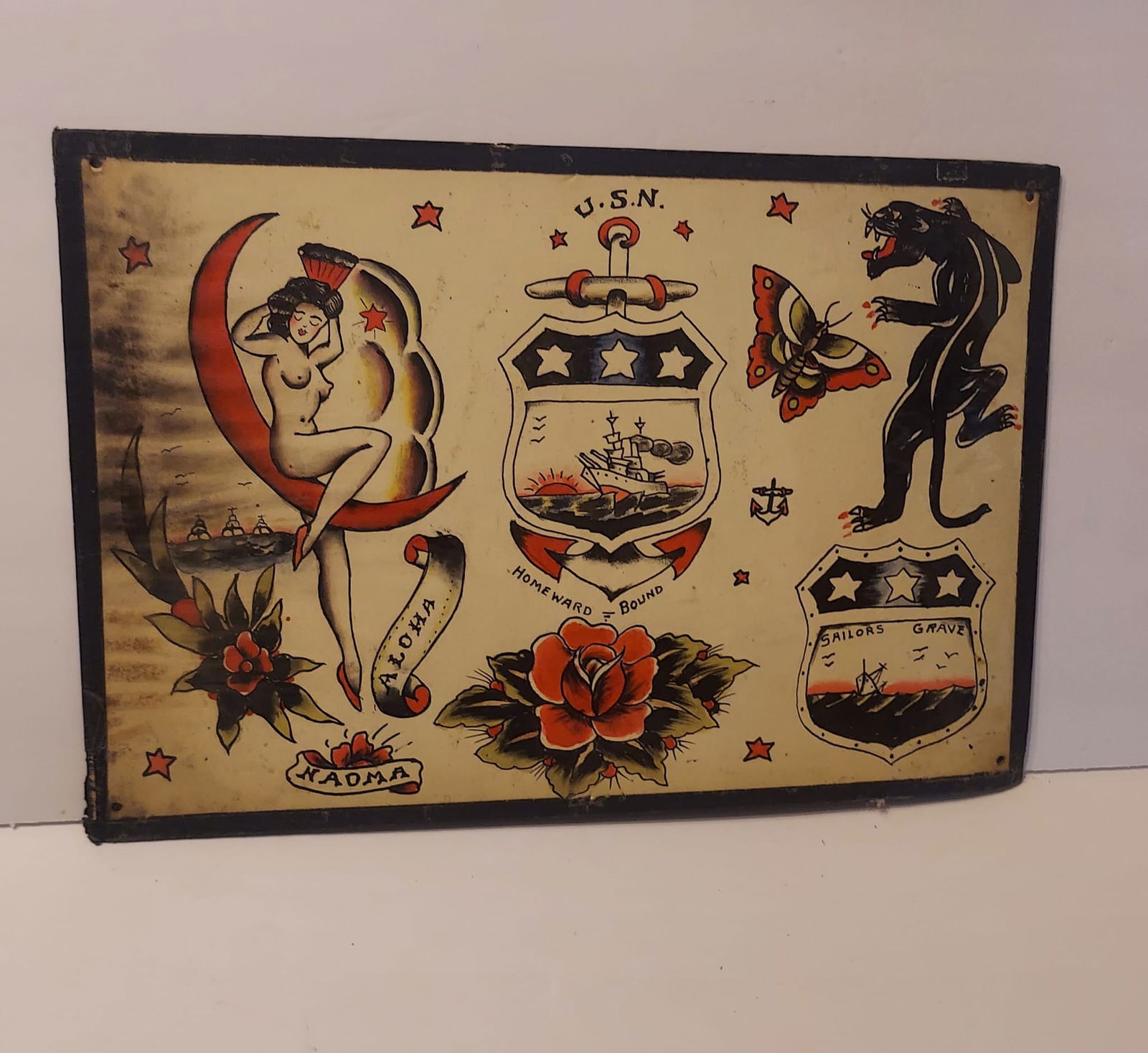 Al Kemp Tattoo Artist-Vintage Tattoo Flash-American | USN Sailor  Tattoo Designs | USA (1 of 2)