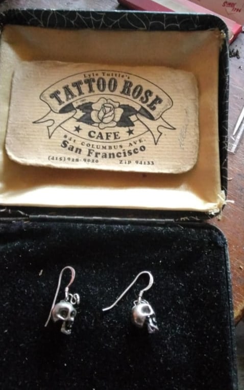 Lyle Tuttle Silver Skull Earrings | 1984 | Rare (1 of 3)