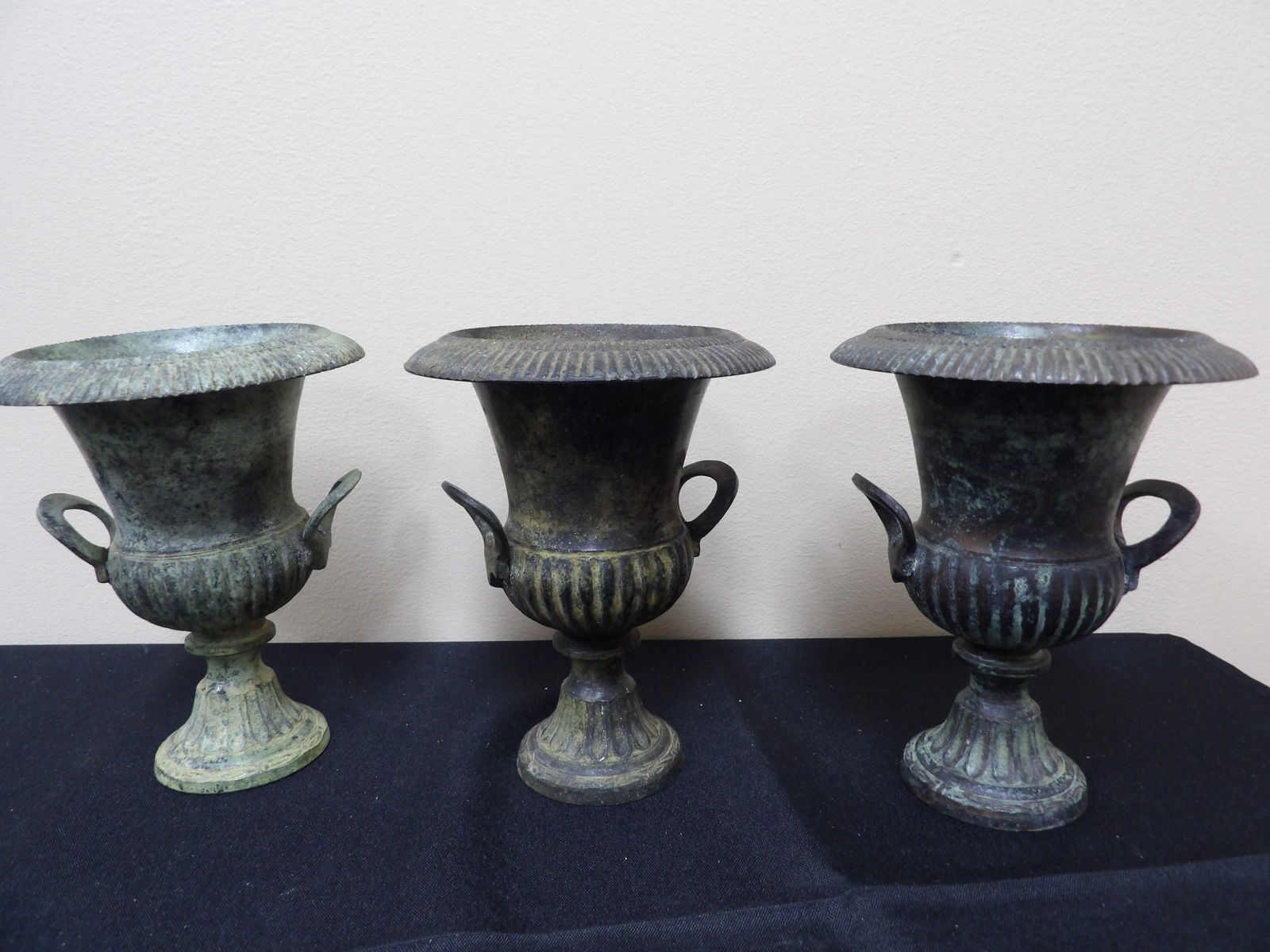Lot of 3 Bronze Roman Style Planter Urn Vase (1 of 4)
