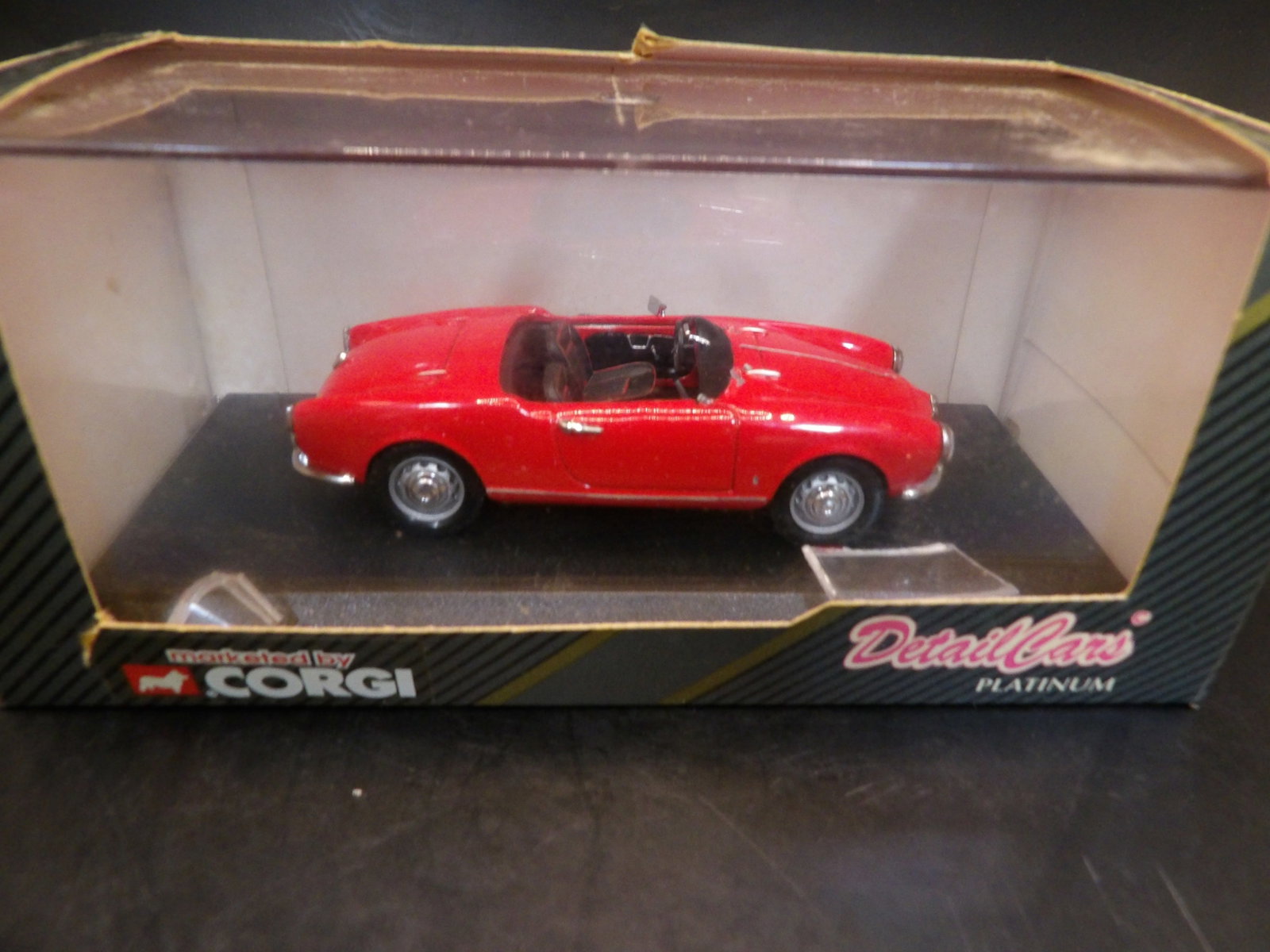 Alfa Romeo Giulietta 1958 Spyder: 3.5 inches length. Plastic windshield broke off inside original box.