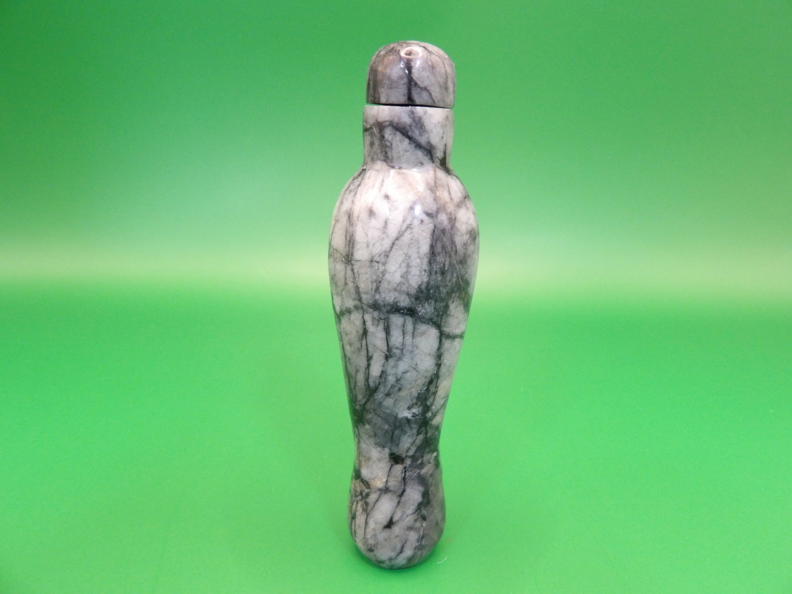 Chinese marbled stone snuff bottle: 3.5 inches height.