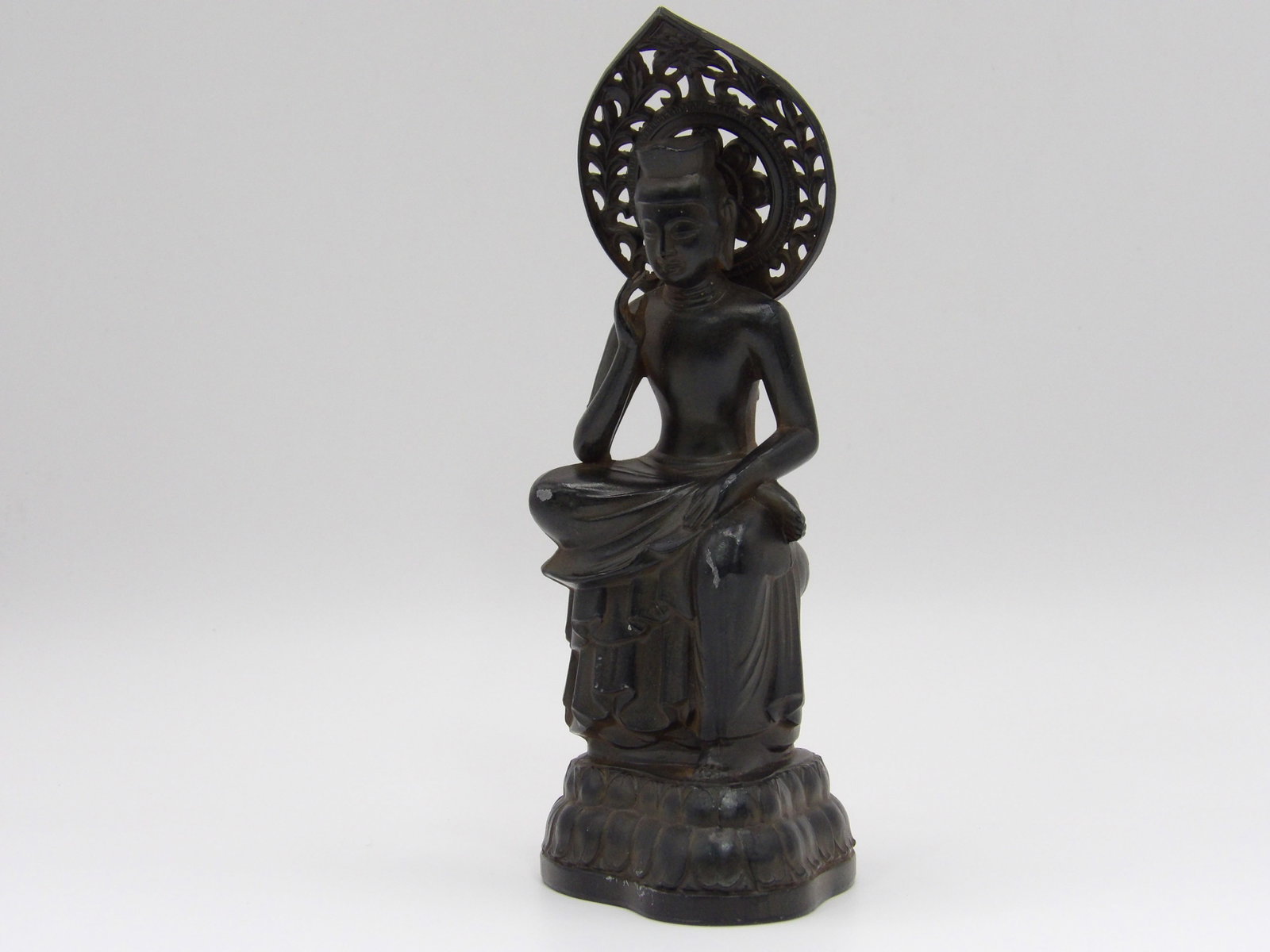 Japanese Bronze Buddha Statue Signed on the back by famous maker: 5.8 inches height. Signed by a famous maker on the back. Bottom has protective film.