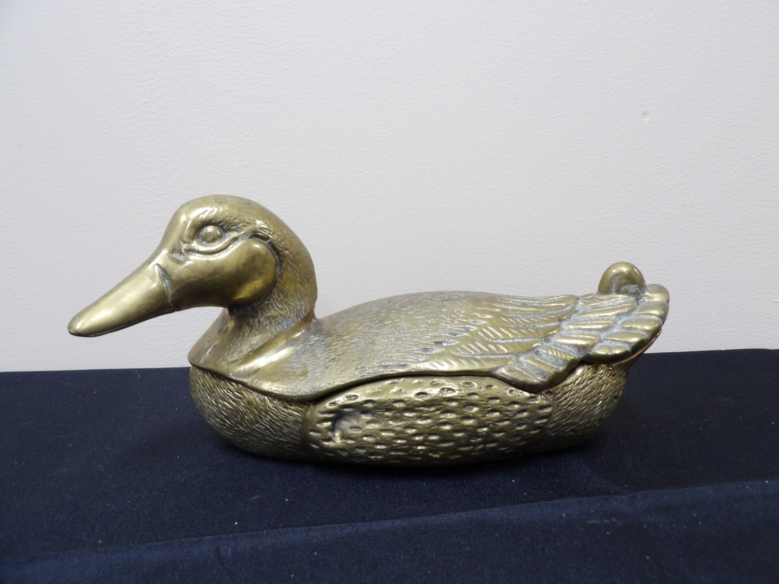 Duck Shaped Brass/Copper Bowl With Lid heavy: Vintage item.