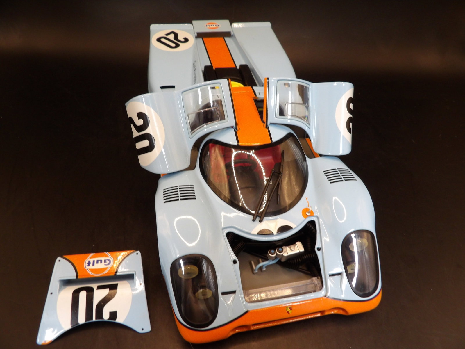 Autoart Steve McQueen's Porsche 917K Marked 20 with box from the movie "Le Mans": 9.5 inches length.