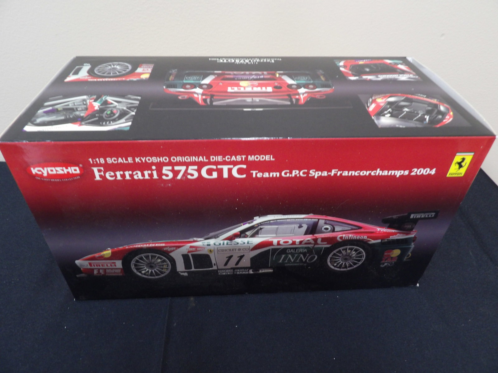 Kyosho 1:18 Ferrari 575 GTC with original box: 12 inches box length.