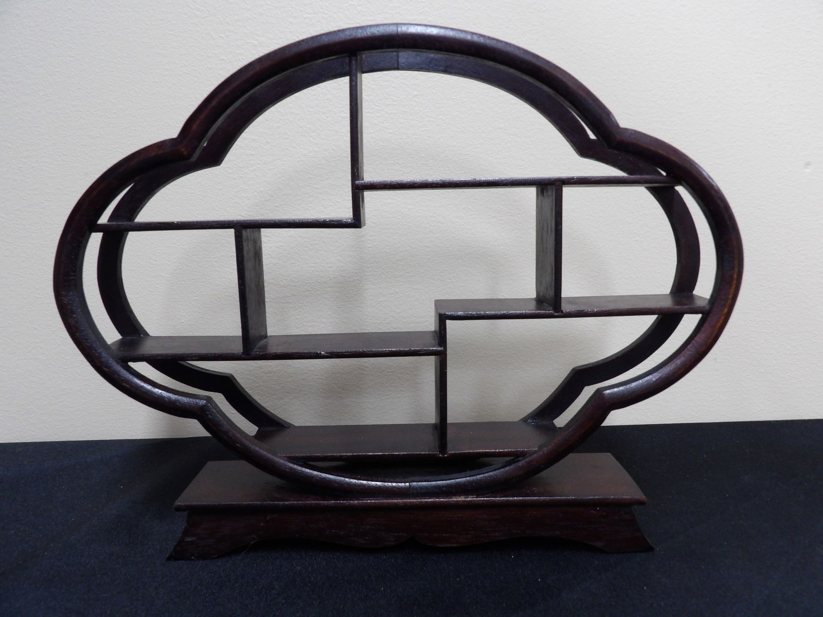 Chinese snuff bottle small items wooden multiple level display shelf (1 of 5)