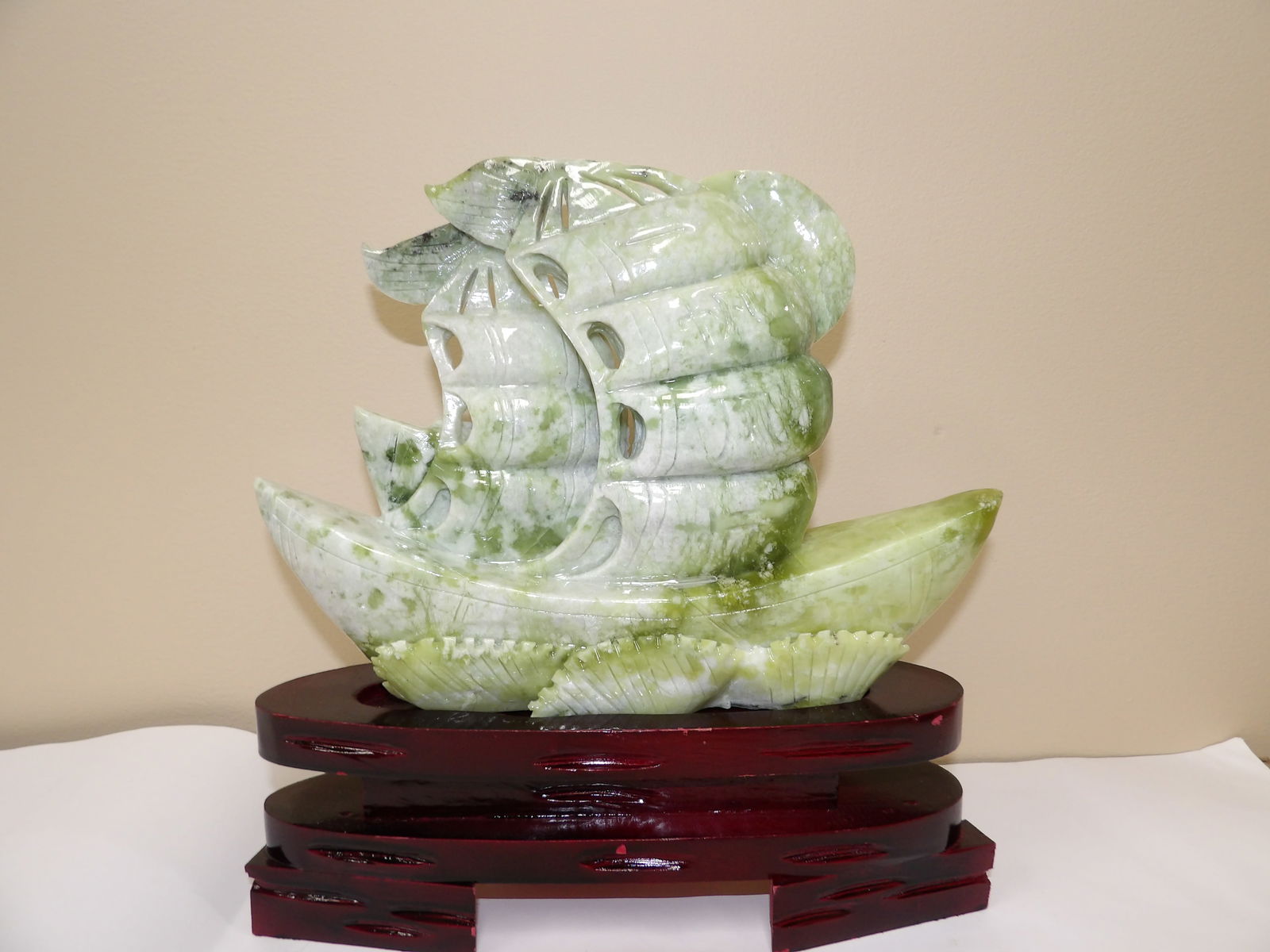 Chinese Jade Boat Carving Custom Stand (1 of 4)