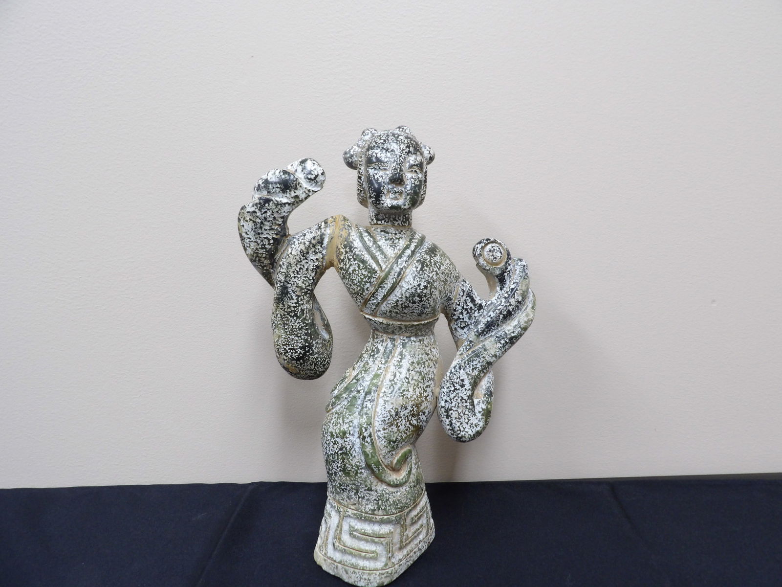 Antique Chinese stone dancing woman carving large heavy statue (1 of 8)