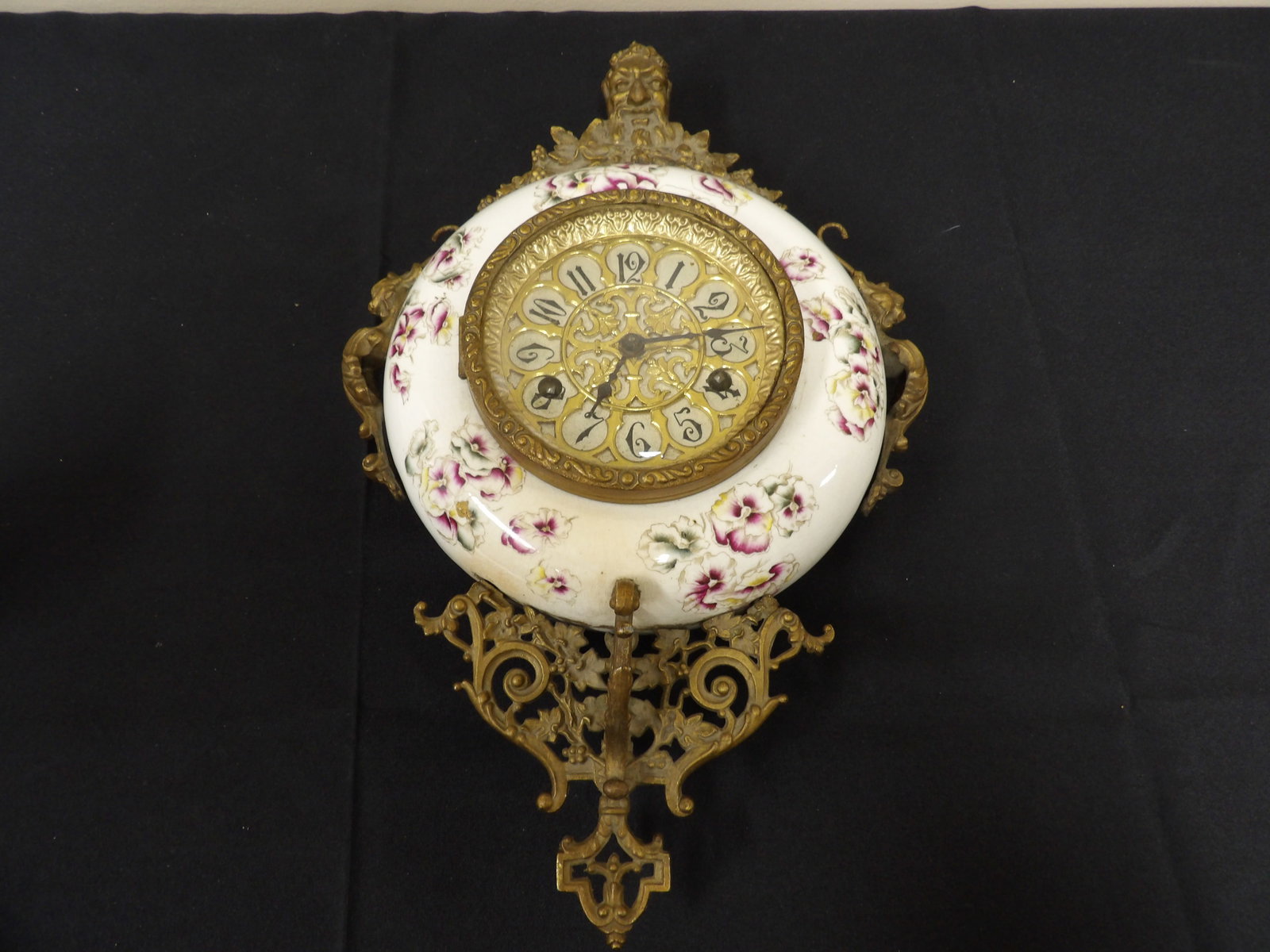 Antique porcelain wall hanging clock probably Dutch (1 of 8)