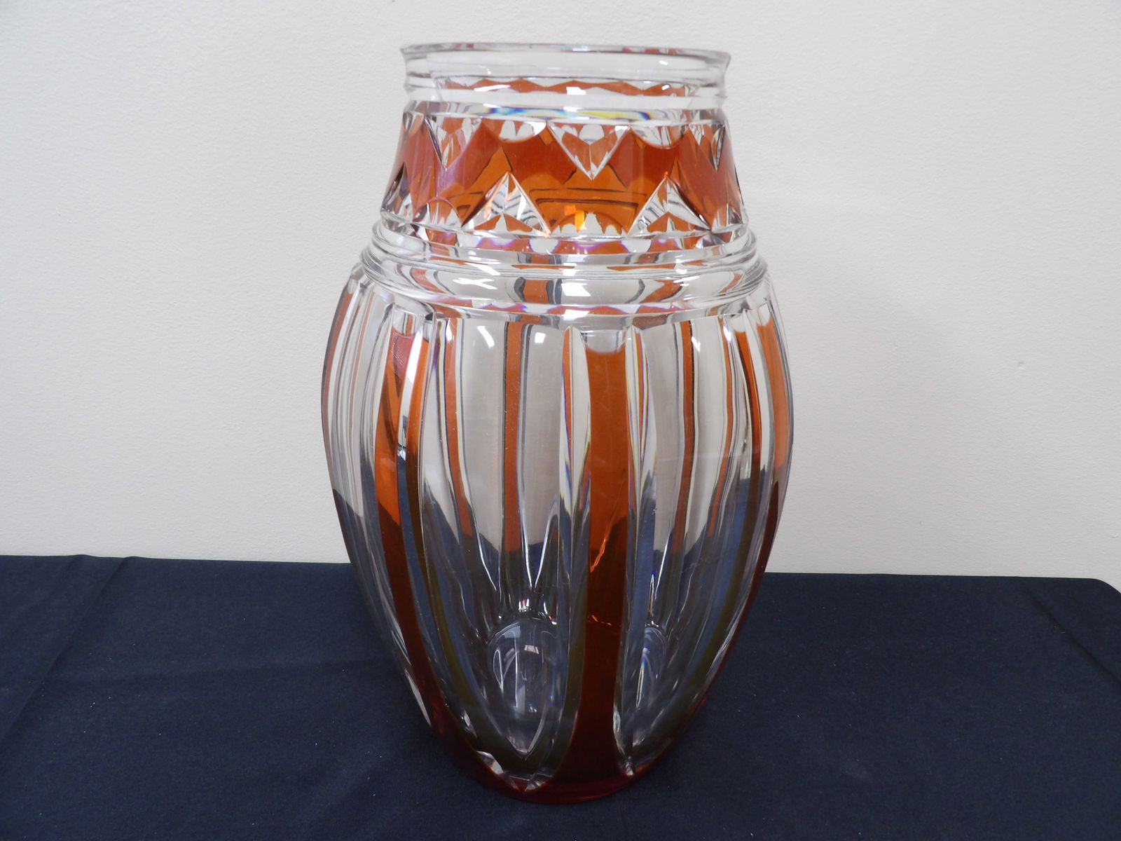 Large and heavy Bohemian glass vase over 14 lbs (1 of 7)