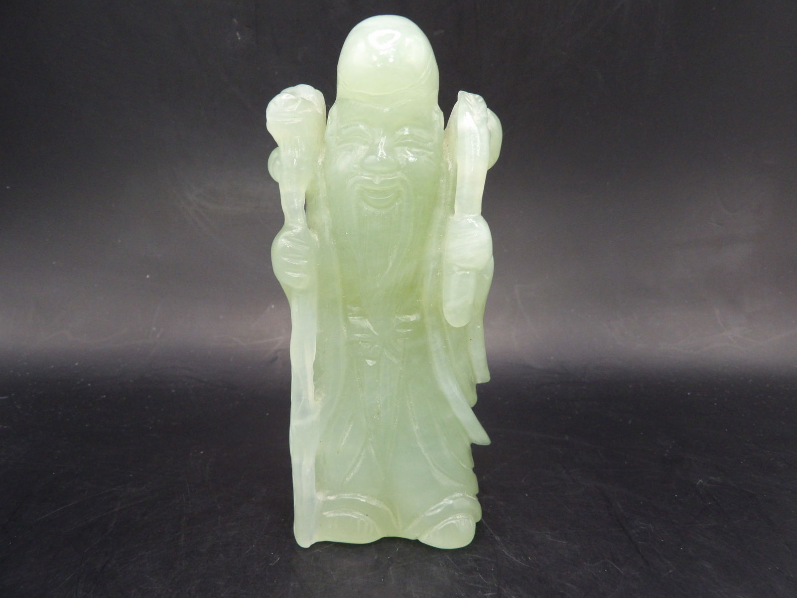 Chinese jade Longevity God carving: 4.5 inches height. 261 grams.