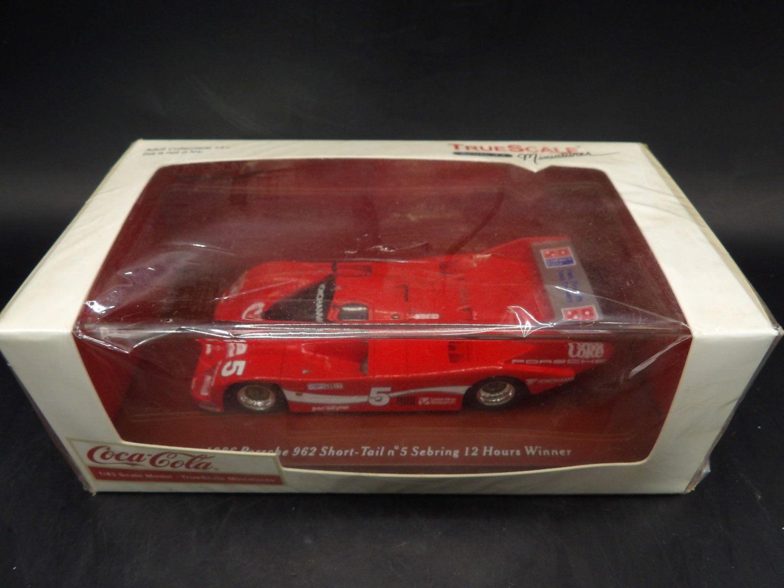 True Scale Porsche 962 short tail 1986 Sebring 12 hrs winner Bob Akin/coca-cola: 5.8 inches length.