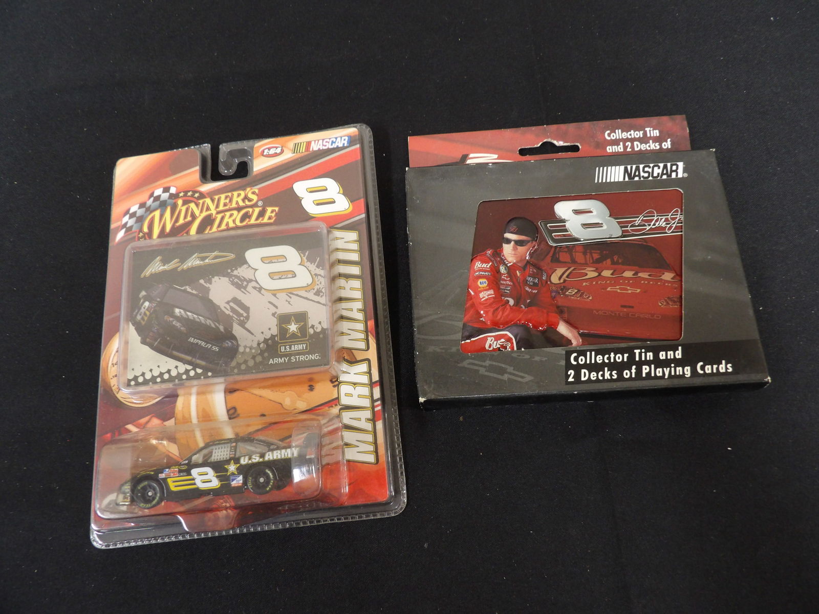 Nascar lot of 2 Winners Circle scale car Martin # 8 and 2 decks of playing cards (1 of 7)