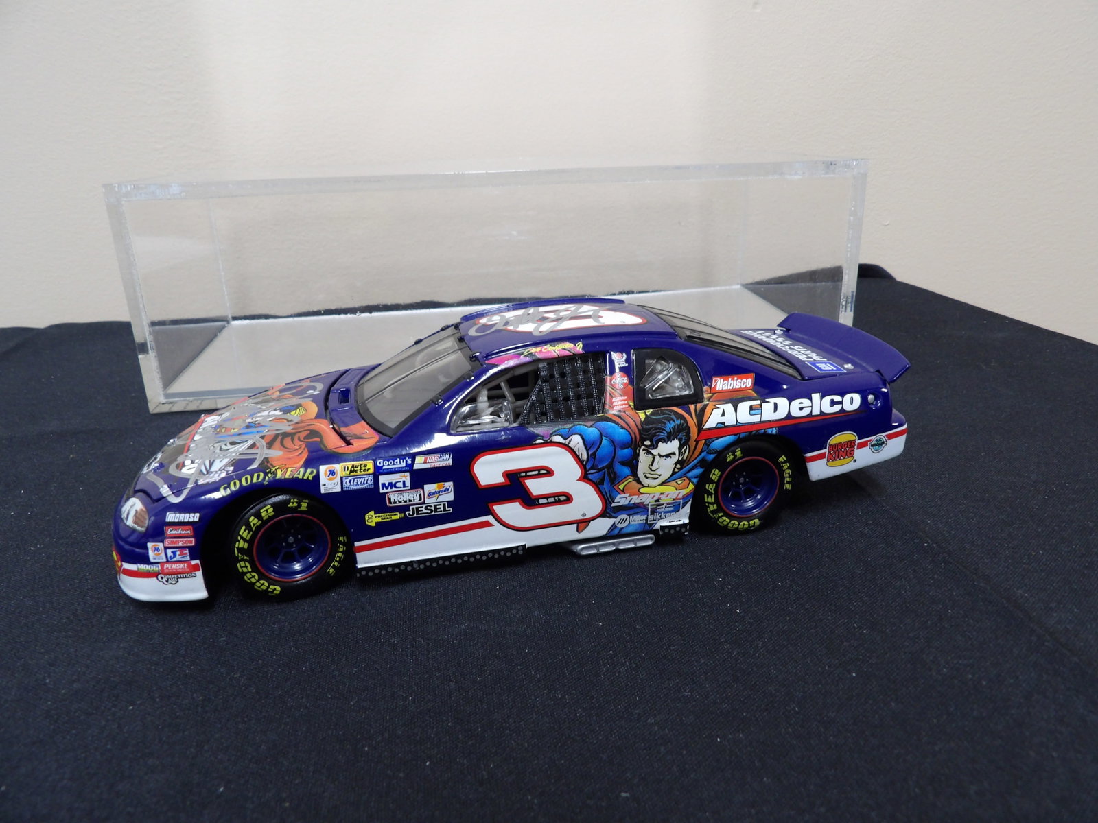 1999 Nascar Superman Dale Earnhardt Sr Chevrolet in a display case (1 of 8)