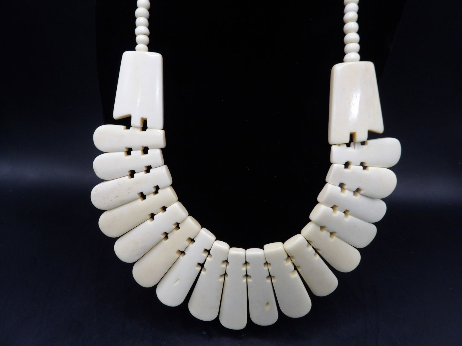 Chinese bone BIB necklace: 18 inches.