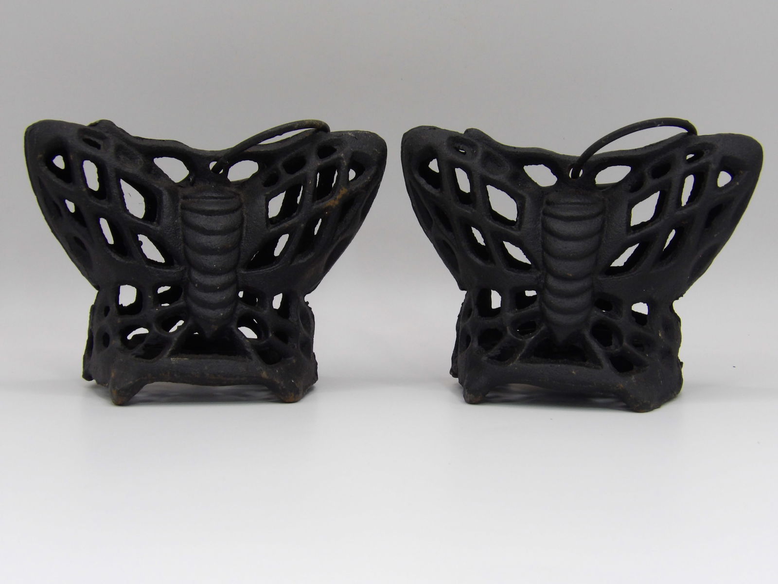Japanese cast iron butterfly candle holders lot of 2 (1 of 3)