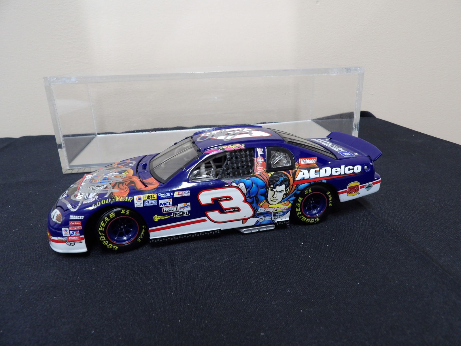 1999 Nascar Superman Dale Earnhardt Sr Chevrolet in a display case (1 of 8)
