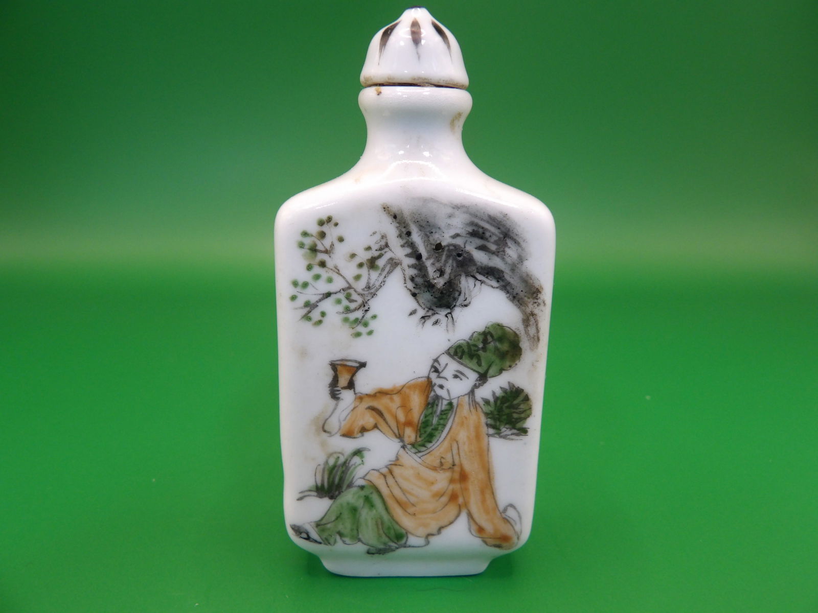 Chinese hand painted porcelain snuff bottle signed on the bottom (1 of 6)