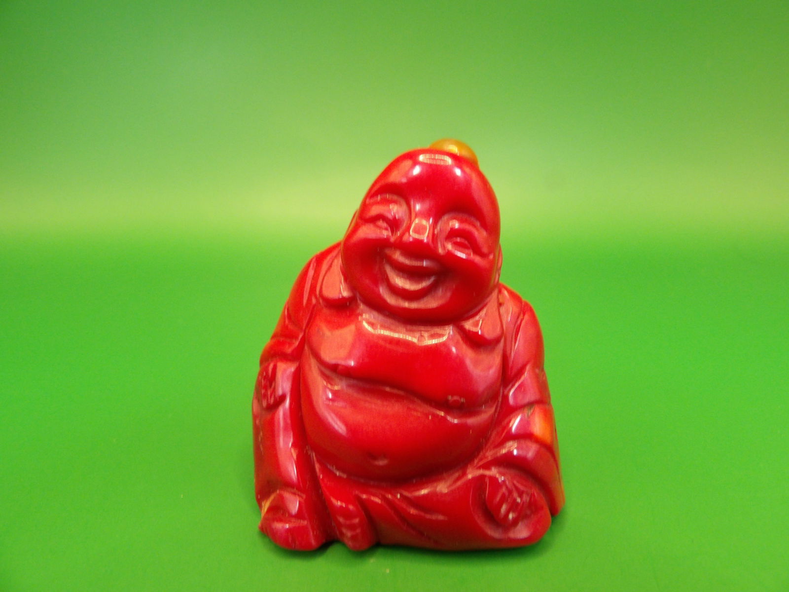 Chinese antique carved red coral buddha snuff bottle (1 of 6)