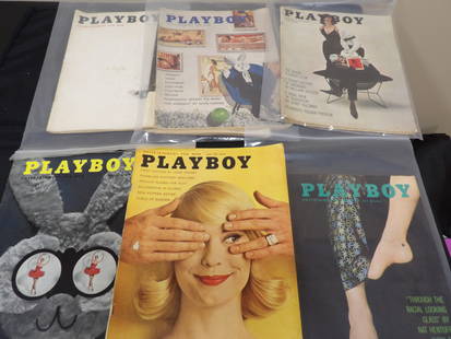 Lot of 6 1950s Playboy magazines: This lot includes 6 Playboy magazines from 1950s.