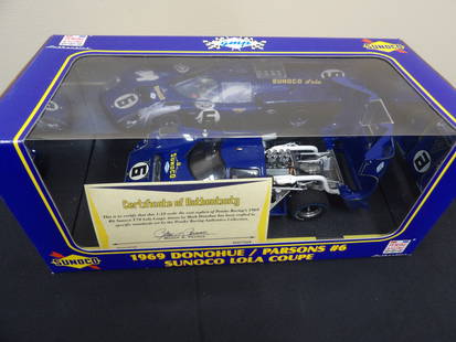 GMP Penske Racing Mark Donohue 1969 Sunoco T70 Lola Coupe original box 1:18: Box length 14.5 inches.