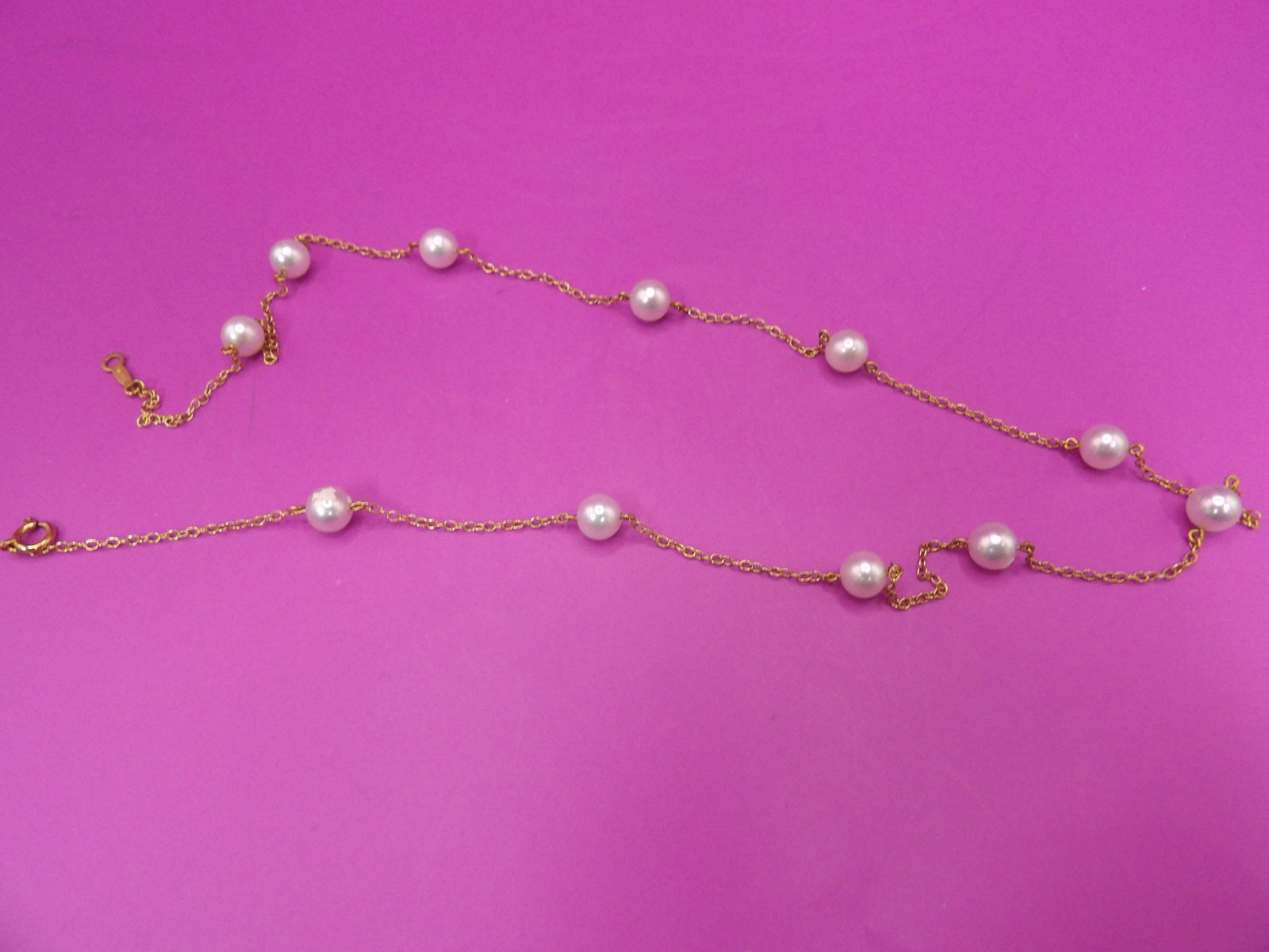 beautiful Mikimoto 18k gold white pearl gold chain necklace stamped 750 (1 of 7)