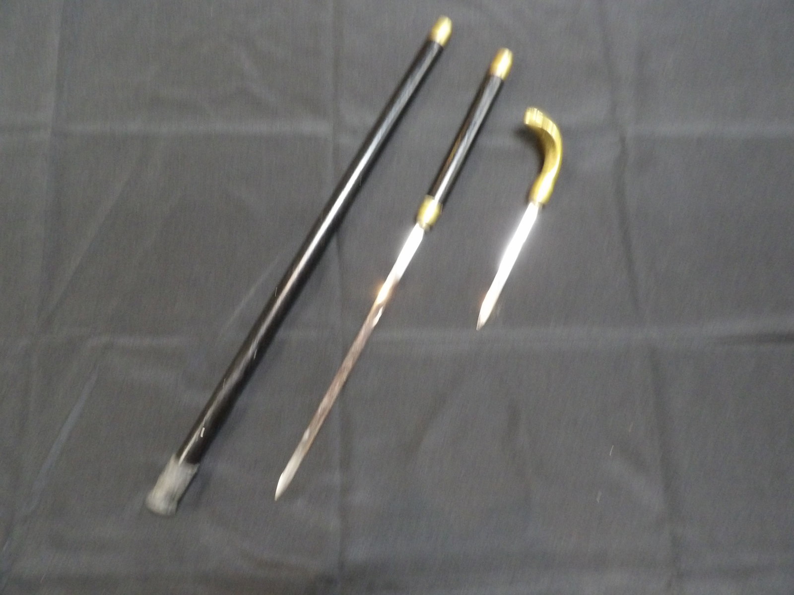 rare Chinese snake head double sword cane (1 of 5)