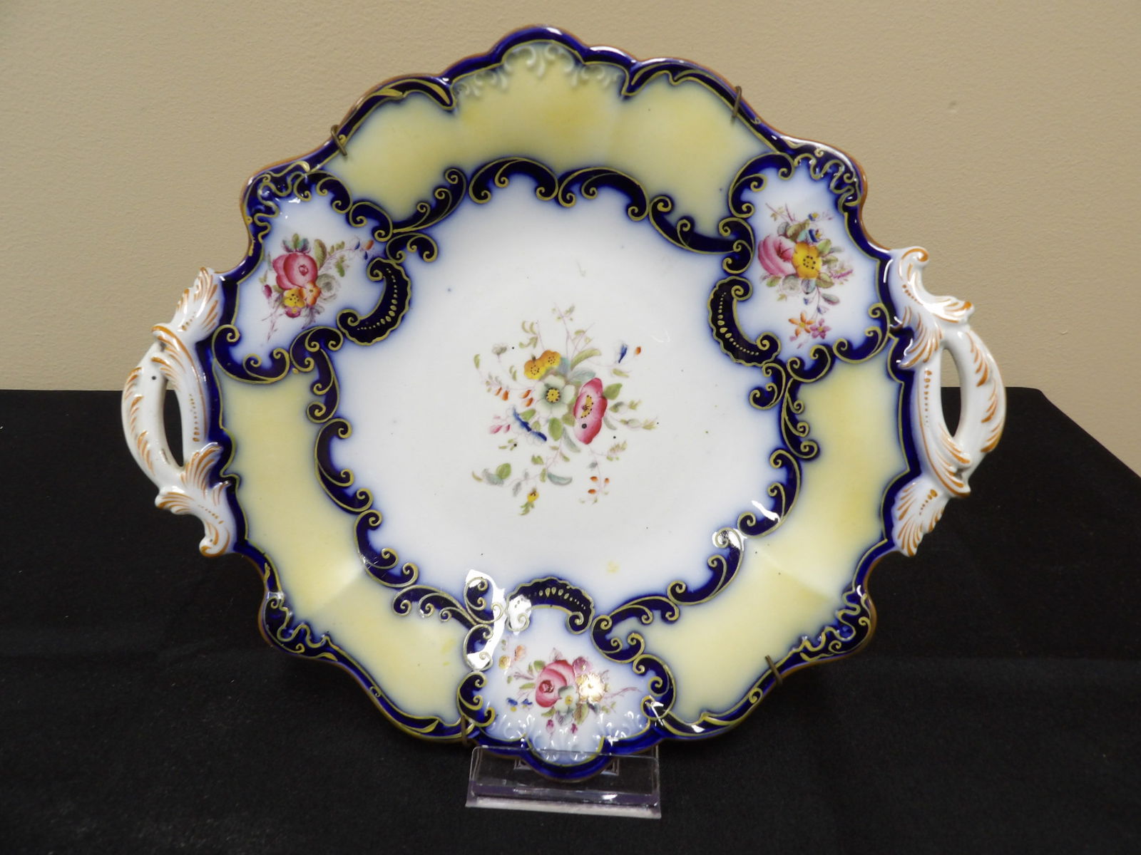 19th century antique Cauldon Place Works Talbot Dessert platter with handles (1 of 5)