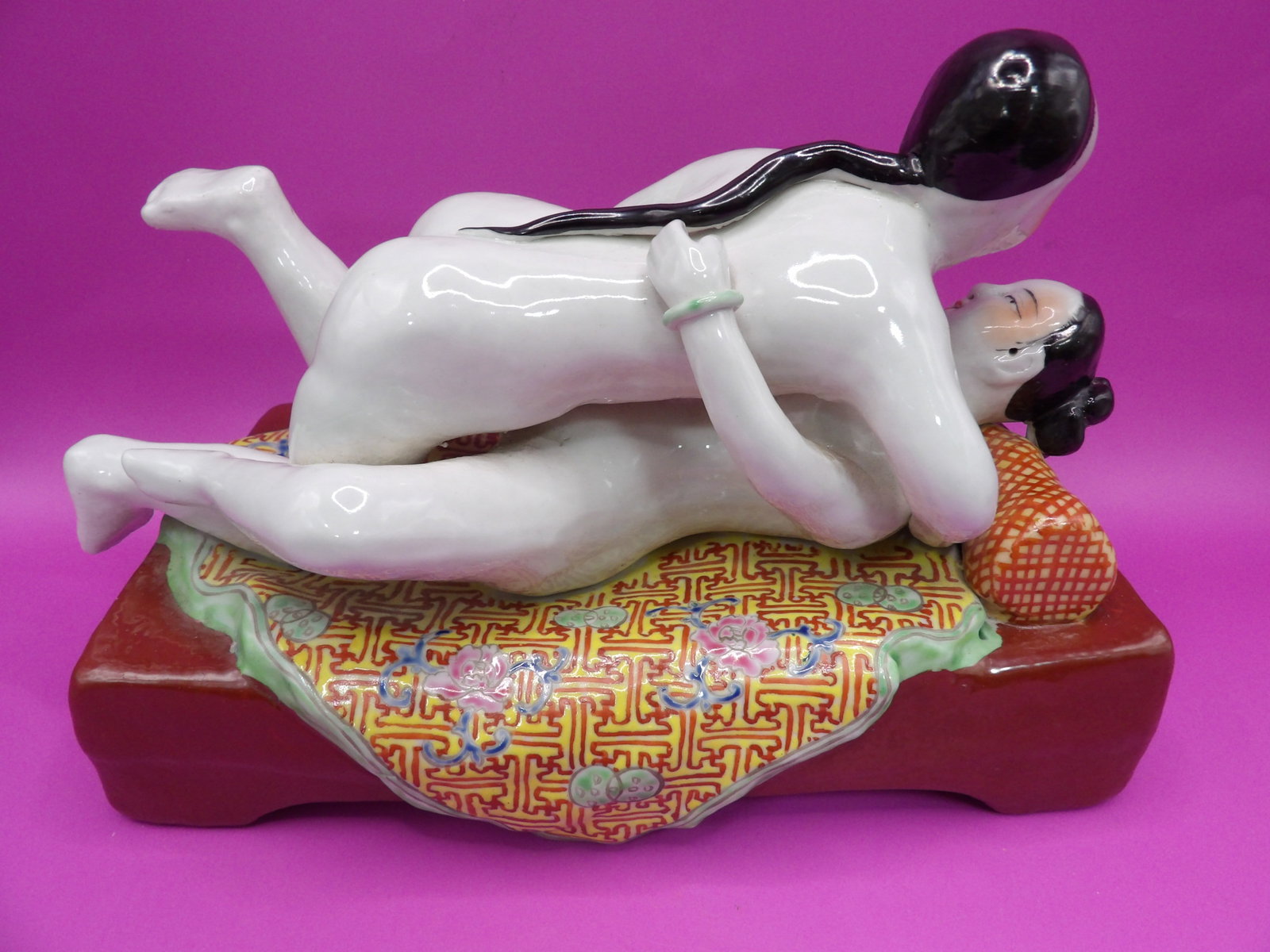 rare antique Chinese molded porcelain erotica large sculpture (1 of 9)