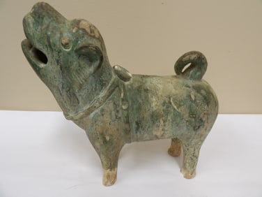 rare Chinese Han dynasty pottery pig statue