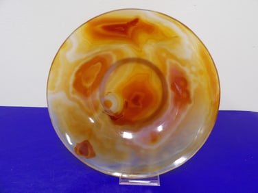 Very fine antique carved Chinese carnelian large smooth bowl