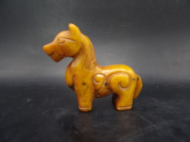 Chinese jade carved horse statue