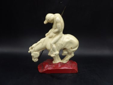 Cast iron "The end of the trail" scene sculpture