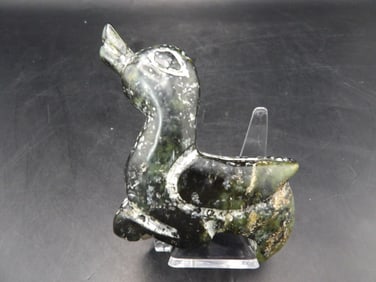 Chinese jade duck carving statue