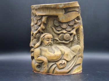 Bamboo Brush Holder Scholar Prunus Blossom